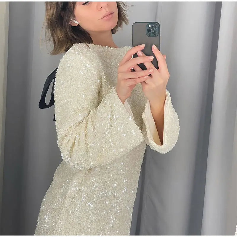 Glamour™ - Glitzerkleid mit Schleife