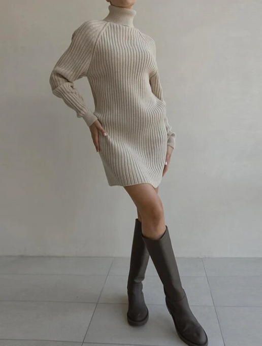 Celien™ | Strickkleid mit Kragen