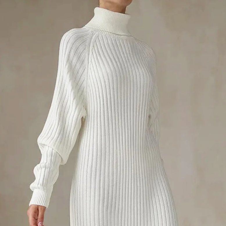 Celien™ | Strickkleid mit Kragen