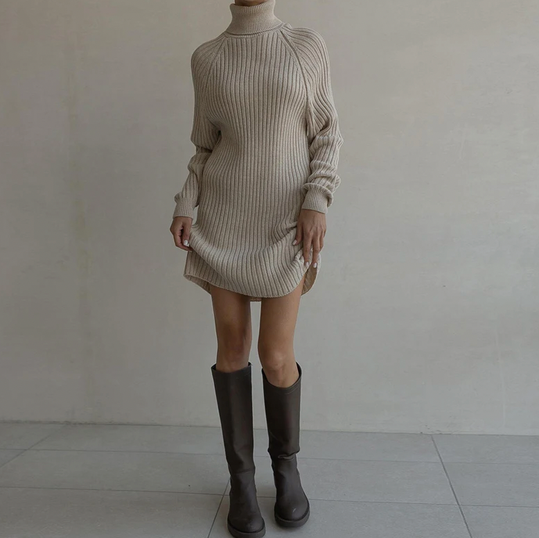 Celien™ | Strickkleid mit Kragen