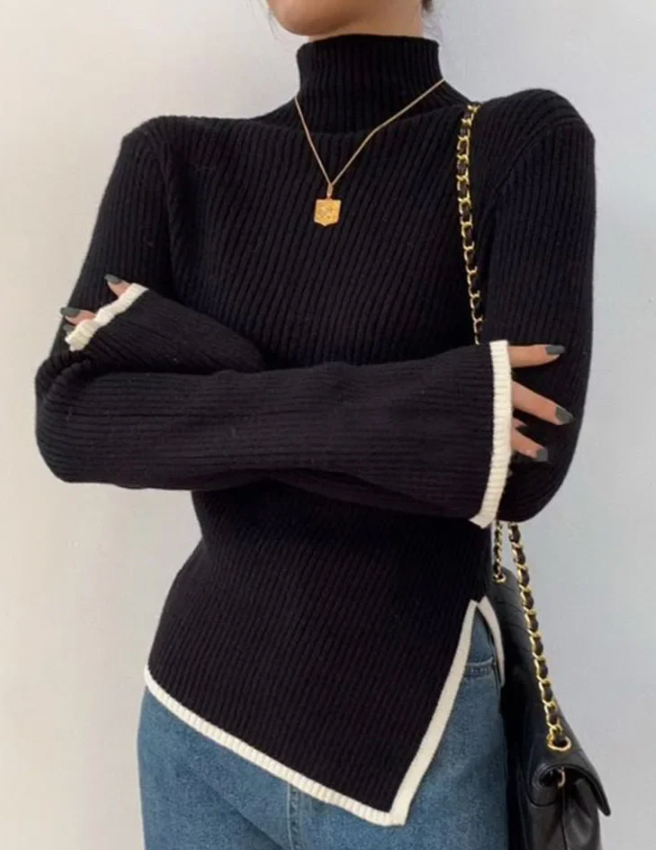 Sara™ - Langärmeliger Rollkragenpullover aus Strick