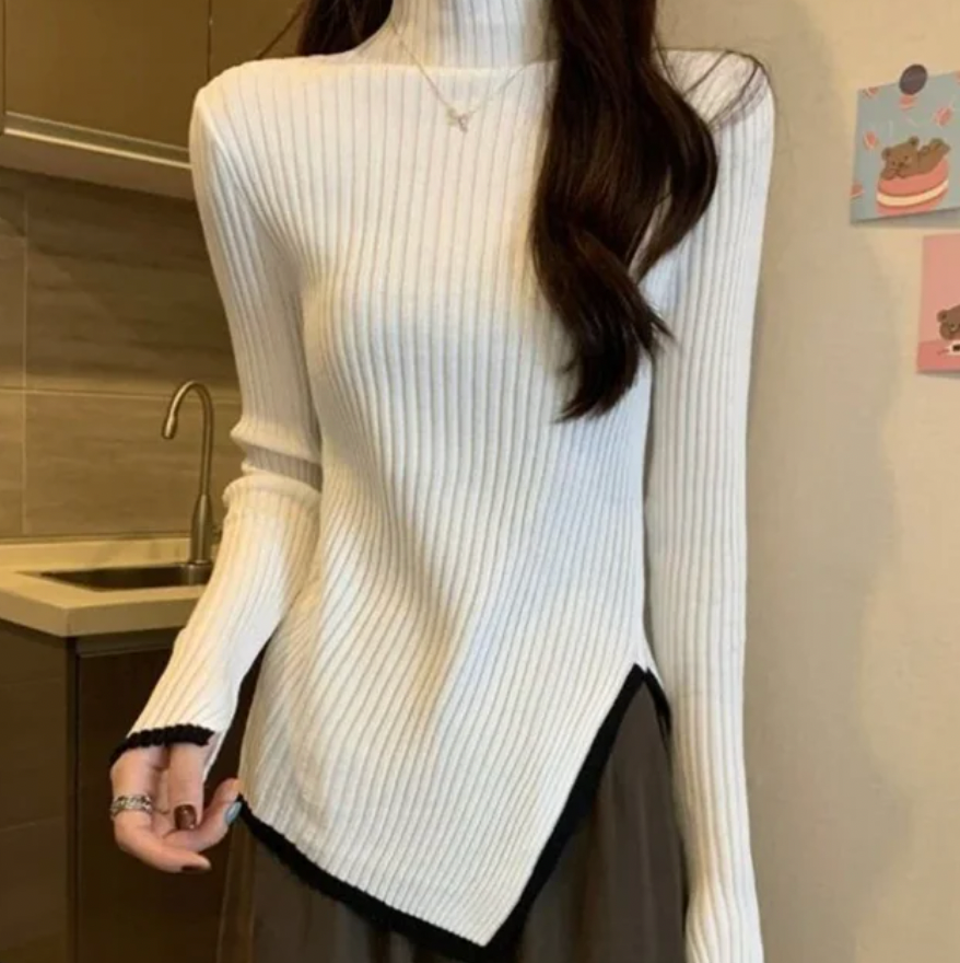 Sara™ - Langärmeliger Rollkragenpullover aus Strick