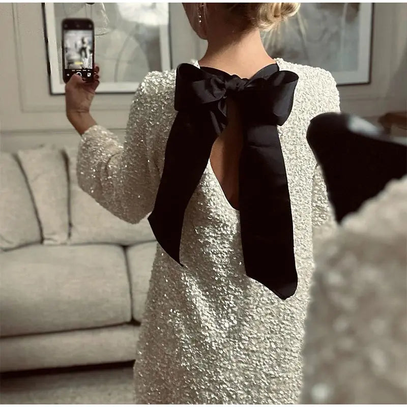 Glamour™ - Glitzerkleid mit Schleife