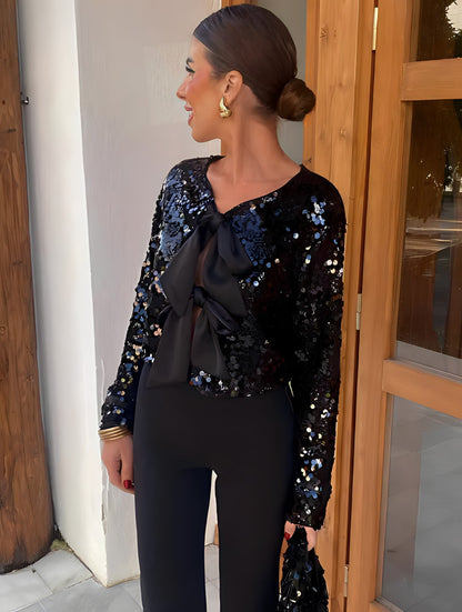 Glamour™ - Glitzerweste mit Schleife