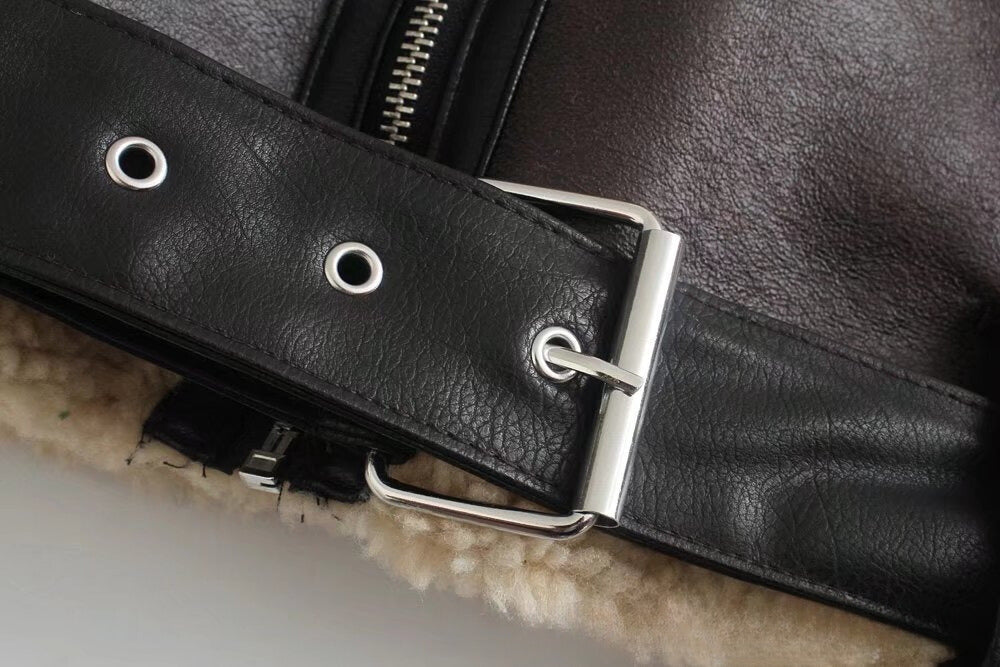Saar™ - Doppelseitige Kunstlederjacke mit Wolle