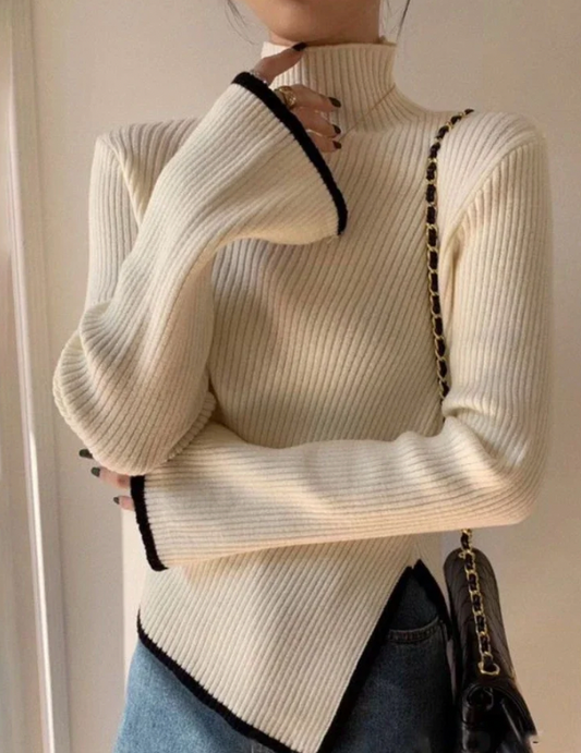 Sara™ - Langärmeliger Rollkragenpullover aus Strick