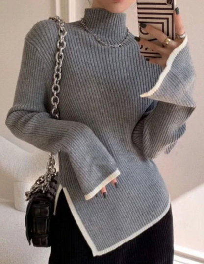 Sara™ - Langärmeliger Rollkragenpullover aus Strick