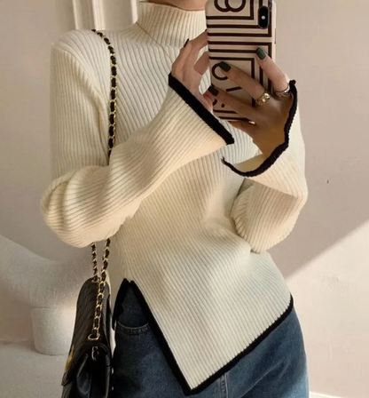 Sara™ - Langärmeliger Rollkragenpullover aus Strick
