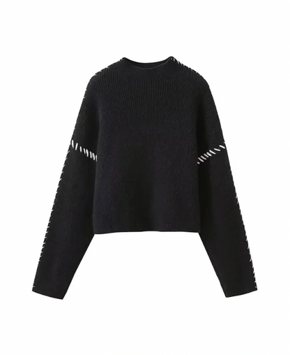 Anna™ - Schwarzer Freizeitpullover mit Ärmeldetail