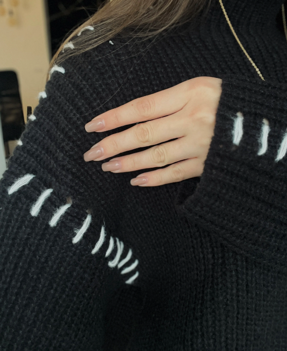 Anna™ - Schwarzer Freizeitpullover mit Ärmeldetail