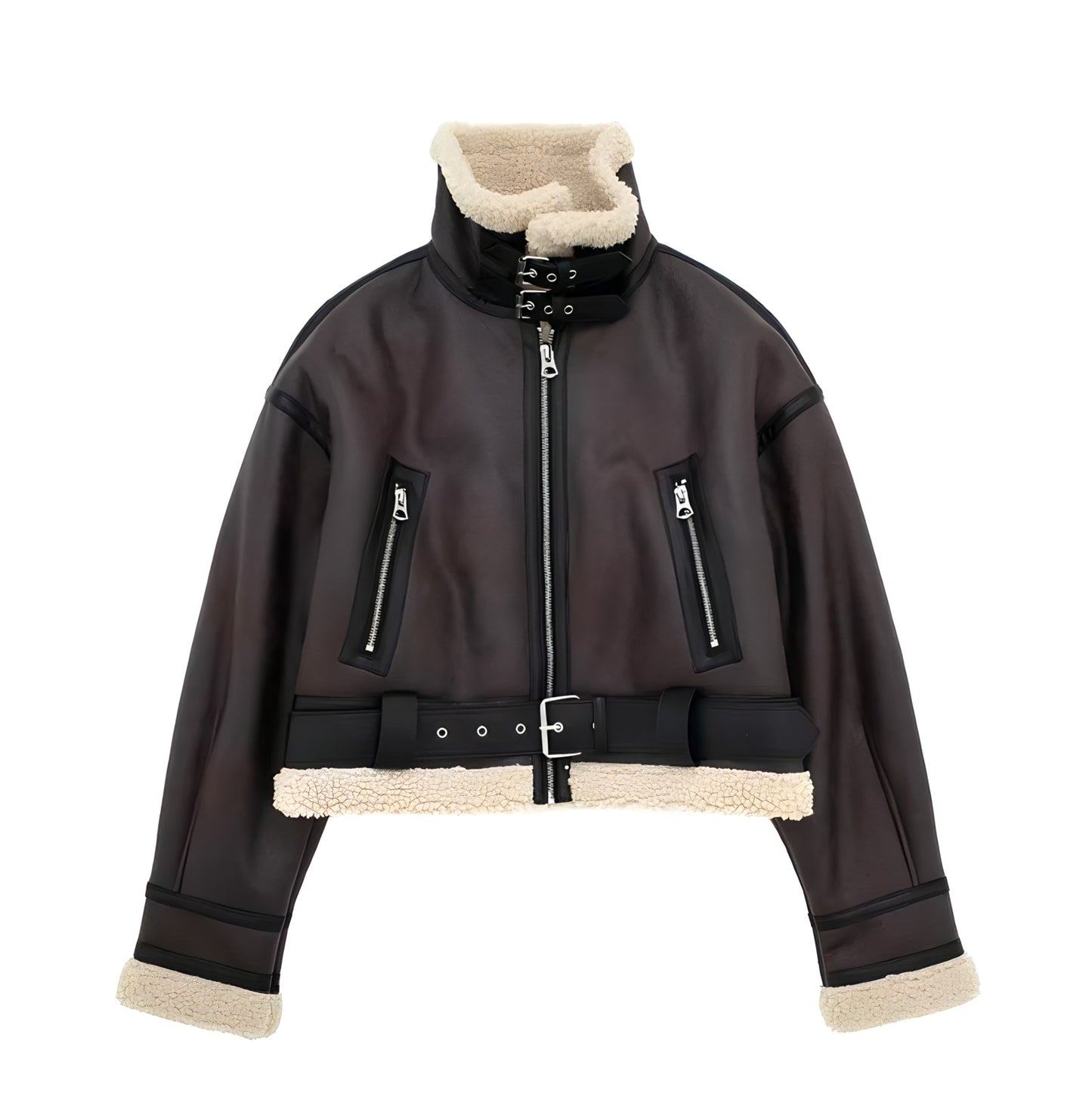 Saar™ - Doppelseitige Kunstlederjacke mit Wolle