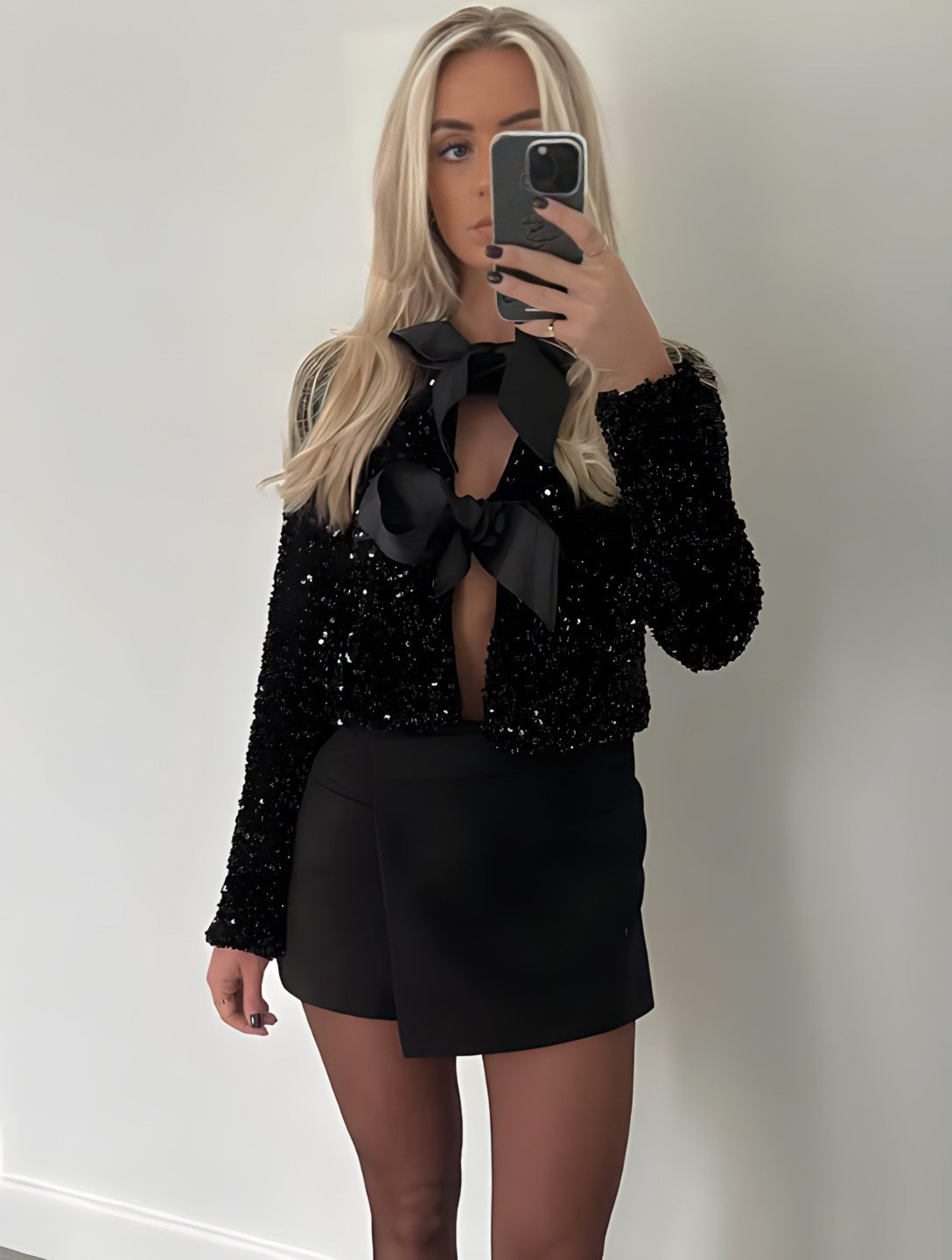 Glamour™ - Glitzerweste mit Schleife
