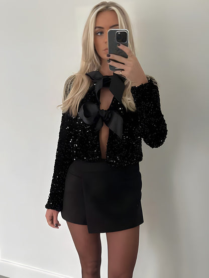 Glamour™ - Glitzerweste mit Schleife