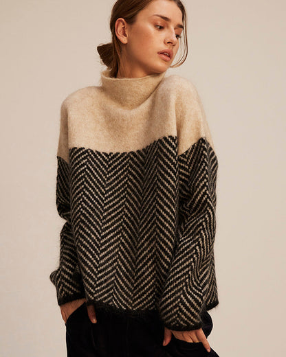 Luna™ | Pullover mit trendigem Fischgrätenmuster