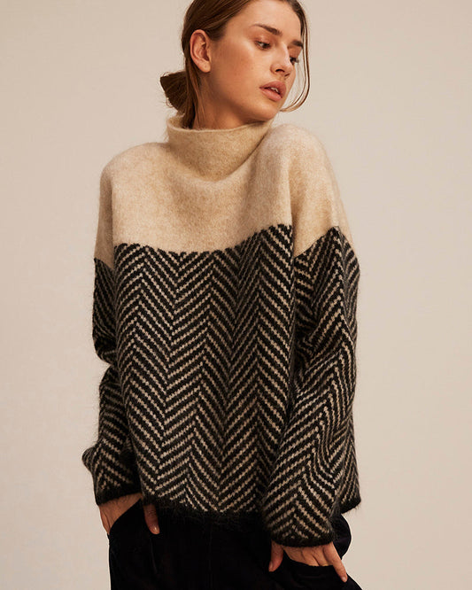 Luna™ | Pullover mit trendigem Fischgrätenmuster